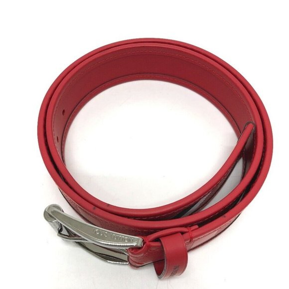 LOUIS VUITTON Damier Infini Ceinture stamp belt Leather Red/SilverHardwar main image 5